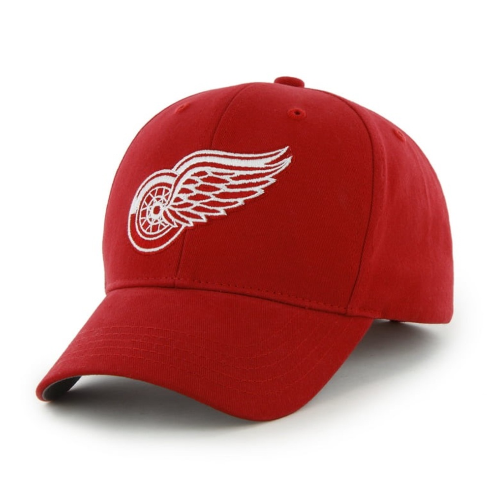 Red Detroit Wings Embroidered Baseball Cap